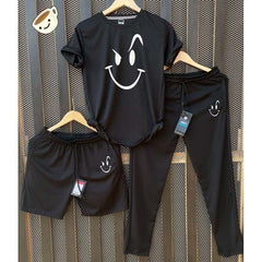 Black Naughty-Smile Bundle Of 3 Dry-Fit Premium Quality Summer Suit.
