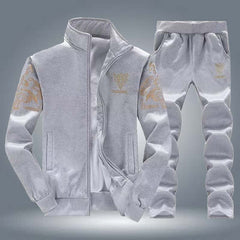 FM Arm Printed Zipper Style 2-Pcs Winter Track-suit.