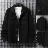 Double Pocket Collar Style Casual Fleece Winter Button Jacket MWJ-01-V2