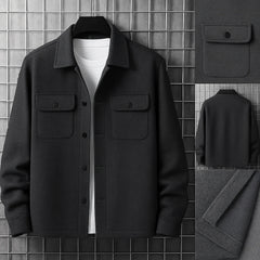 Double Pocket Collar Style Casual Fleece Winter Button Jacket MWJ-01-V2