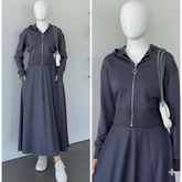 Drop Shoulder Short Jacket Skirt Style 2-Pcs Winter Co-Ord Set. WWTS-35
