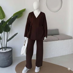 Overlap Gown Style 3-Pcs Winter Co-Ord Set. WWTS-24