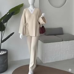 Overlap Gown Style 3-Pcs Winter Co-Ord Set. WWTS-24