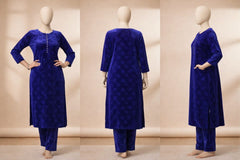 Elegant Velvet Kurti Trouser Set