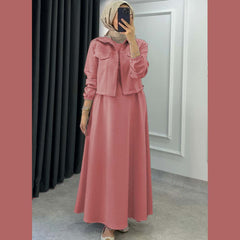 Drop Shoulder Short Jacket Maxi Style 2-Pcs Winter Co-Ord Set. WWTS-15 V3