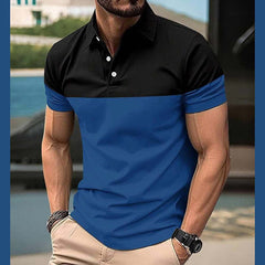 Blue 2-Tone Polo Style Designer Summer Tshirt MSDTS-10