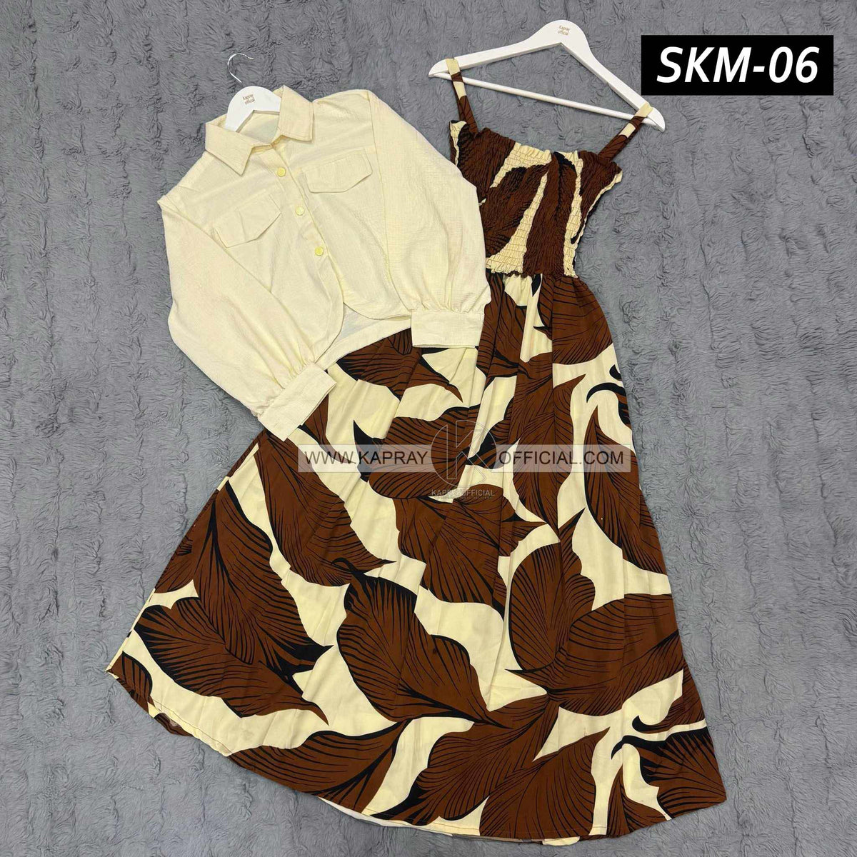 Short Koti & Printed Smoky Maxi Style Western 2-Pcs Stiched Suit. SKM-06