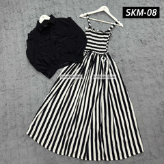 Short Koti & Printed Smoky Maxi Style Western 2-Pcs Stiched Suit. SKM-08