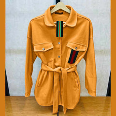 Collar Style 4-Pocket Long Winter Fleece Coat. WCC-02