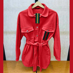 Collar Style 4-Pocket Long Winter Fleece Coat. WCC-02