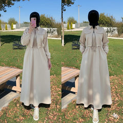 Drop Shoulder Short Jacket Maxi Style 2-Pcs Winter Co-Ord Set. WWTS-15