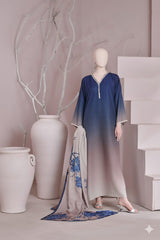 Blue Beige-Imported Crepe Digital 3 Piece Suit-WWF-1111