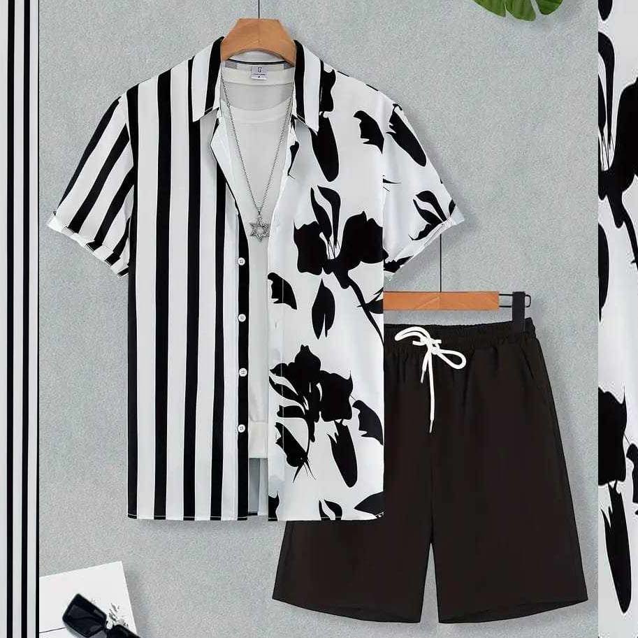 All-Over 3D Printed Premium Quality Dry-Fit 2-Pcs Summer Suit. MS3D-10