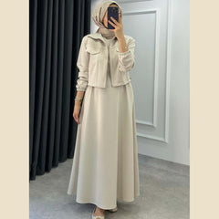 Drop Shoulder Short Jacket Maxi Style 2-Pcs Winter Co-Ord Set. WWTS-15 V3