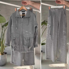 Oxfona 6-Pocket Cargo Style 2-Pcs Winter Co-Ord Set. WWTS-17